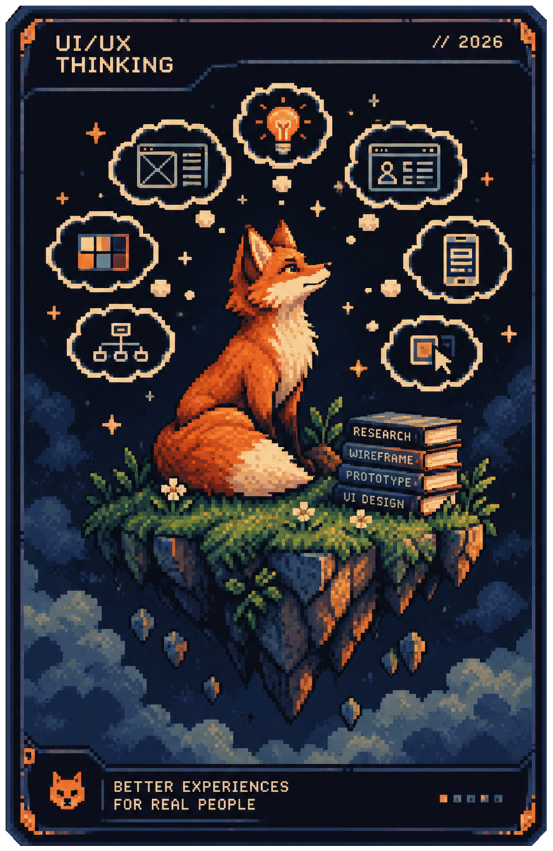UI/UX thinking pixel art card